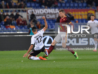 Edin Dzeko, during the Italian Serie A football match A.S. Roma vs U.S. Palermo at the Olympic Stadium in Rome, on febraury 21, 2016 (