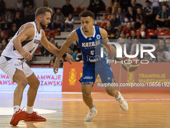 Marcel Ponitka , Grant Singleton  during FIBA Europe Cup, Legia Warsaw vs Kataja Basket, in Warsaw, Poland on October 18, 2023. (