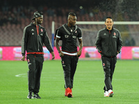 Mario Balotelli of AC Milan before the italian Serie A football match between SSC Napoli and AC Milan at San Paolo Stadium on February 22, 2...