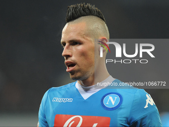 Marek Hamsik of SSC Napoli during the italian Serie A football match between SSC Napoli and AC Milan at San Paolo Stadium on February 22, 20...
