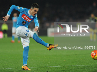Jose Callejon of SSC Napoli during the italian Serie A football match between SSC Napoli and AC Milan at San Paolo Stadium on February 22, 2...