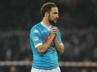 Gonzalo Higuain of SSC Napoli during the italian Serie A football match between SSC Napoli and AC Milan at San Paolo Stadium on February 22,...