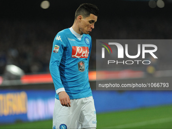Jose Callejon of SSC Napoli during the italian Serie A football match between SSC Napoli and AC Milan at San Paolo Stadium on February 22, 2...