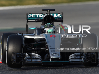 The Mercedes driver, Nico Rosberg, in action during the 2nd day of Formula One tests days in Barcelona, 23rd of February, 2016. (