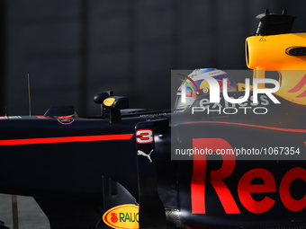 The Red Bull driver, Daniel Richiardo, driving his new car, during the 2nd day of Formula One tests days in Barcelona, 23rd of February, 201...