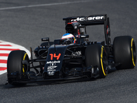 The Spanish driver, Fernando Alonso, from McLaren team, in action during the 2nd day of Formula One tests days in Barcelona, 23rd of Februar...
