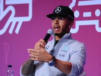 The Mercedes Petronas team driver, Lewis Hamilton, during his conference in the second day of Mobile World Congress 2016 in Barcelona, 23rd...