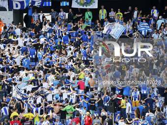RCD Espanyol supporters in the match between RCD Espanyol and Osasuna, for Week 37 of the spanish Liga BBVA played at the Camp Nou, May 11,...
