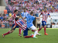 Player Atletico Madrid   in ation during their Spanish Liga's Primera Division match at Vicente Calderon stadium in Madrid, central Spain, 1...