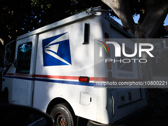 US Postal Service truck is seen in Los Angeles, United States on November 13, 2023. (