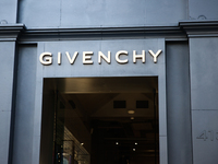 Givenchy logo is seen at the store at Rodeo Drive in Beverly Hills, United States on November 13, 2023. (