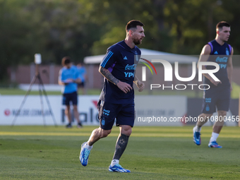 Lionel Andres Messi during a training session at the Argentine Football Association (AFA) 'Lionel Andres Messi' training camp in Buenos Aire...