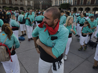 The Castellers de Vilafranca from Catalonia are preparing to present the creation of human towers, a cultural tradition over 200 years old,...