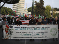Participants during a nationwide Peace and March in support of Palestine in the capital Nicosia. Cyprus, Sunday, December 3, 2023. After a s...