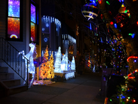 Thousands of holiday lights and decorations are on display in a block-long spectacle dubbed the Miracle on South 13th Street in Philadelphia...