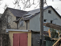 A house is being damaged by Russian shelling in the Odesa Region, southern Ukraine, on December 17, 2023. No use in Russia. No use in Belaru...