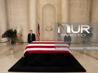 Retired Associate Justice Sandra Day O’Connor, the first woman to serve on the Supreme Court, lies in repose  on the Lincoln Catafalque in t...