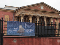 The Odesa National Fine Arts Museum is reopening in Odesa, Ukraine, on December 15, 2023, showing damage from the Russian missile attack tha...