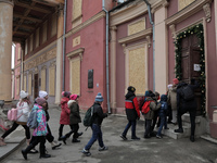 Students are attending an excursion to the Odesa National Fine Arts Museum, which has reopened after the Russian missile attack on November...