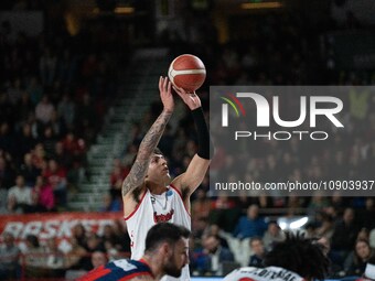 Scott Ulaneo of Itelyum Varese is playing during the FIBA Europe Cup match between Openjobmetis Varese and CSM Oradea in Varese, Italy, on J...