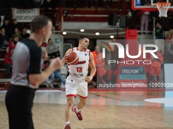 Matteo Librizzi of Itelyum Varese is playing during the FIBA Europe Cup match between Openjobmetis Varese and CSM Oradea in Varese, Italy, o...