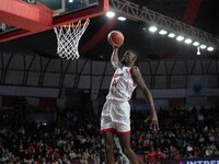 Gabe Brown of Itelyum Varese is playing during the FIBA Europe Cup match between Openjobmetis Varese and CSM Oradea in Varese, Italy, on Jan...