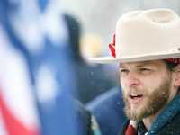 Thomas Rousseau, founder of American white nationalist and neo-fascist hate group Patriot Front, appears at the 51st annual March For Life i...