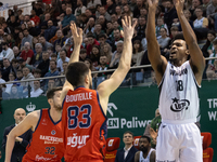 Raymond Cowels is playing during the FIBA Europe Cup match between Legia Warszawa and Bahcesehir College in Warsaw, Poland, on January 24, 2...