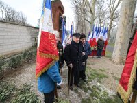 This photograph taken in the Parisian cemetery of Ivry-sur-Seine, in the near suburbs of Paris, on February 24, 2013, shows French militant...