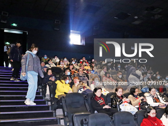 Citizens are watching a movie at a cinema in Shanghai, China, on February 10, 2024. (