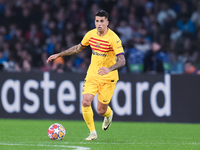 Joao Cancelo of FC Barcelona during the UEFA Champions League Round of 16 first leg match between SSC Napoli v FC Barcelona at Stadio Diego...