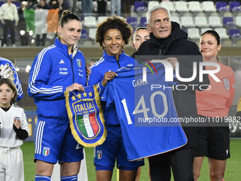 Cecilia Salvai, Sara Gama, and Gabriele Gravina are attending the Women's International Friendly Match between the Italy Women's National Te...