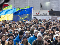 Thousands of people are taking part in a rally in support of Ukraine on the second anniversary of the Russian invasion against Ukraine in Co...