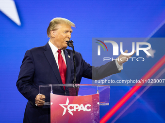 Donald Trump, ex-President and current presidential candidate, speaks at the annual Conservative Political Action Conference (CPAC) in Natio...