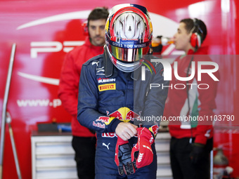 BARCELONA-march 11- SPAIN: Pierre Gasly and Prema Racing during the GP2 test, held in the Barcelona-Catalunya circuit, on march 11, 2016....