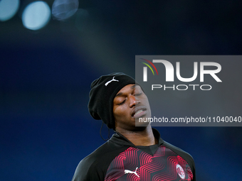 Rafael Leao of AC Milan looks on during the Serie A TIM match between SS Lazio and AC Milan at Stadio Olimpico on March 1, 2024 in Rome, Ita...