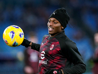 Rafael Leao of AC Milan plays with the ball during the Serie A TIM match between SS Lazio and AC Milan at Stadio Olimpico on March 1, 2024 i...