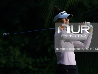 Esther Henseleit of Germany is in action during round three of the HSBC Women's World Championship at Sentosa Golf Club in Singapore, on Mar...