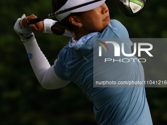 Jenny Shin from South Korea is in action during the third round of the HSBC Women's World Championship at Sentosa Golf Club in Singapore, on...