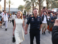 Geri Halliwell and Christian Horner ahead of the Formula 1 Bahrain Grand Prix at Sakhir Circuit in Sakhir, Bahrain on March 2, 2023. (