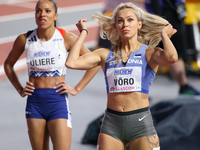 Oilme Voro is flicking her hair during the 2024 World Athletics Championships at the Emirates Arena in Glasgow, Scotland, on March 2, 2024....