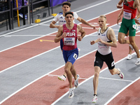 Bryce Hoppel of the USA is winning his semifinal in the 800 meters at the 2024 World Athletics Championships in the Emirates Arena, Glasgow,...