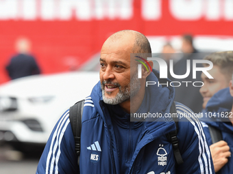 Nuno Espirito Santo, the head coach of Nottingham Forest, is watching the Premier League match between Nottingham Forest and Liverpool at th...
