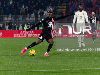 Jean-Daniel Akpa Akpro is in action during the Serie A football match between AC Monza and AS Roma at U-Power Stadium in Monza, Italy, on Ma...