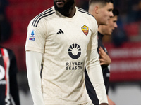 Romelu Lukaku is in action during the Serie A football match between AC Monza and AS Roma at U-Power Stadium in Monza, Italy, on March 2, 20...