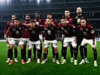 The Torino FC team is posing before the Serie A football match against ACF Fiorentina at Stadio Olimpico Grande Torino in Turin, Italy, on M...