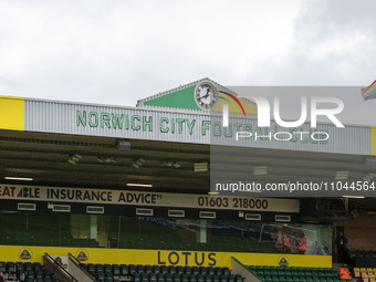 A general view of the Norwich City FC stadium clock is seen before the Sky Bet Championship match between Norwich City and Sunderland at Car...