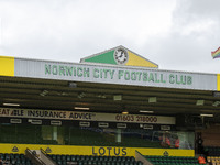 A general view of the Norwich City FC stadium clock is seen before the Sky Bet Championship match between Norwich City and Sunderland at Car...