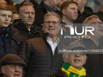 Keir Starmer, the leader of the Labour Party, is seen with Ed Balls before the Sky Bet Championship match between Norwich City and Sunderlan...