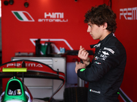 Andrea Kimi Antonelli ahead of the Formula 2 Round Feature Race at Sakhir Circuit in Sakhir, Bahrain on March 2, 2024. (